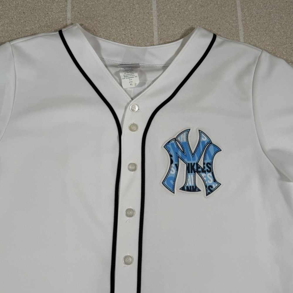 Vintage Majestic Women's Derek Jeter New York Yankees Camo Lettering Jersey XL - Picture 2 of 11
